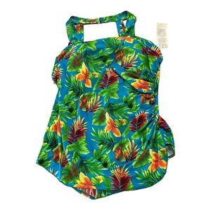 T.H.E.Plus Size Tropical One Piece Tummy Control Suit
